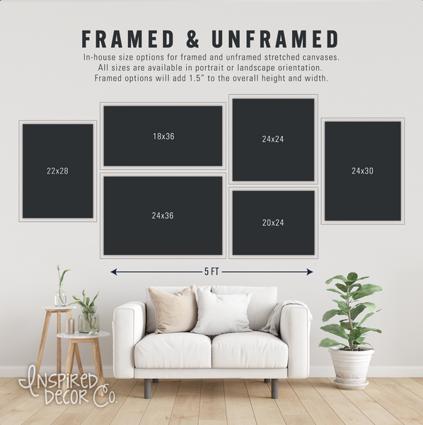 Three Framed Canvases — Wedding Photo and Wedding Vows