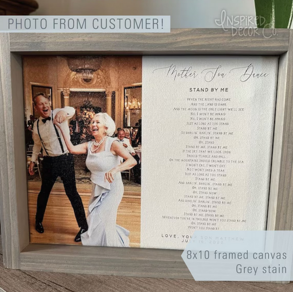 Custom Framed Mother Son Dance Print on Canvas