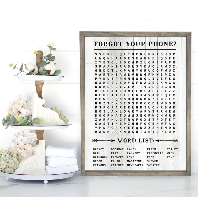 Bathroom Word Search Print