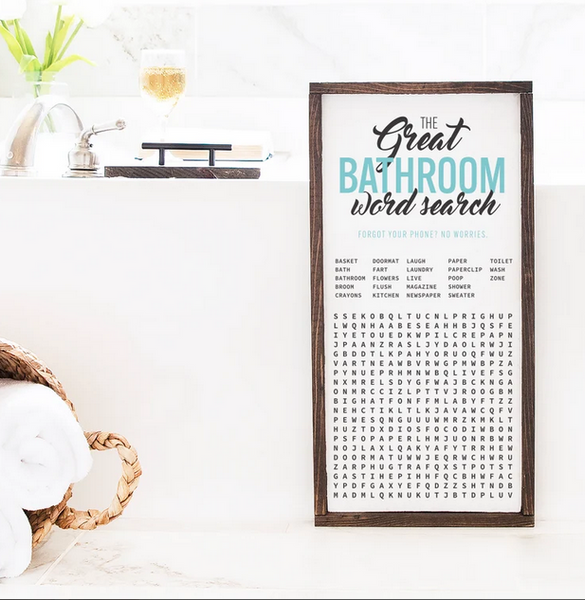 The Great Bathroom Word Search Canvas Print