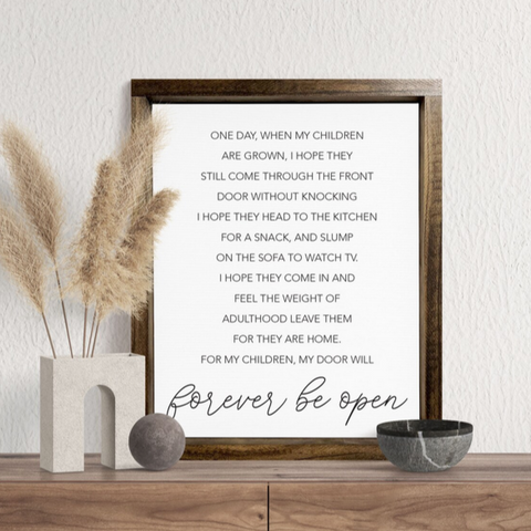 One Day When My Children Are Grown I Hope — Framed Canvas Wall Decor