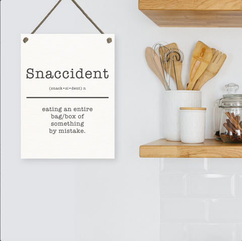 Snaccident Funny Kitchen Definition — Rope Board Panel