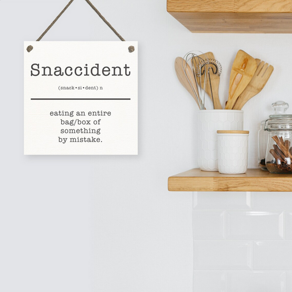 Snaccident Funny Kitchen Definition — Rope Board Panel