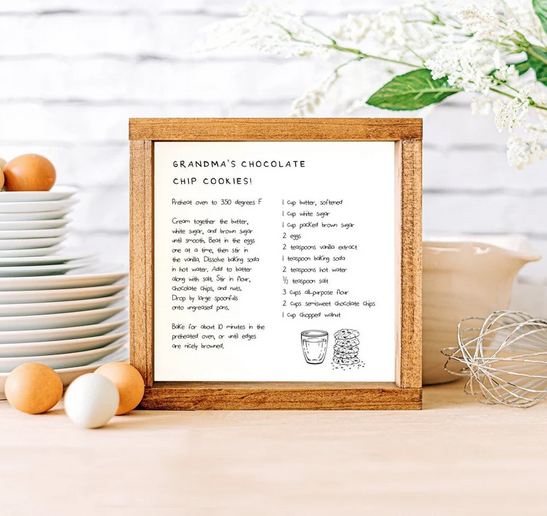 Your Recipe Printed On Canvas