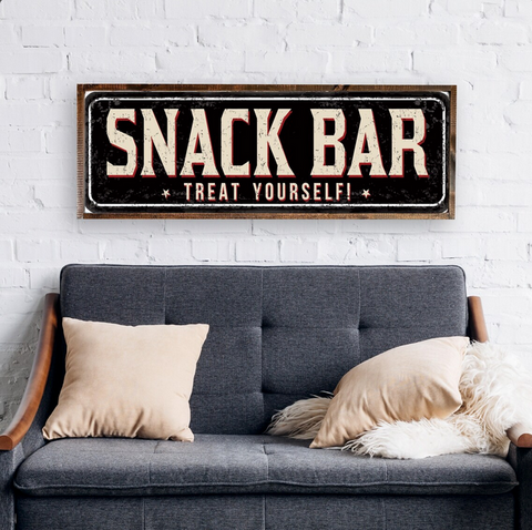 Snack Bar Treat Yourself! — Framed Wood Farmhouse Decor