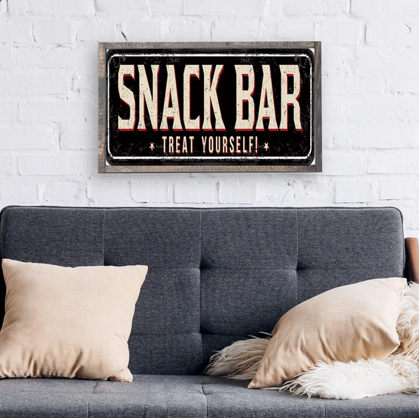 Snack Bar Treat Yourself! — Framed Wood Farmhouse Decor