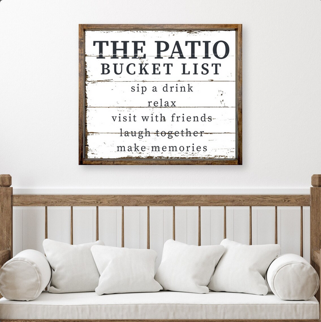 The Patio Bucket List — Canvas Wall Decor