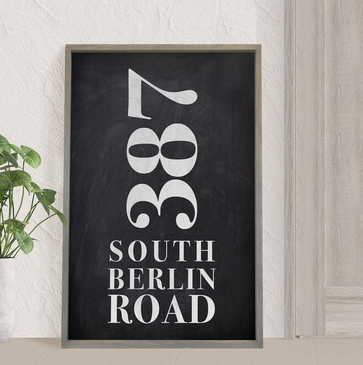 Modern Porch Address Sign on Canvas