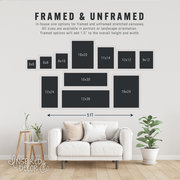 Custom Home Location Coordinates — Wood Framed Canvas Print Wall Decor