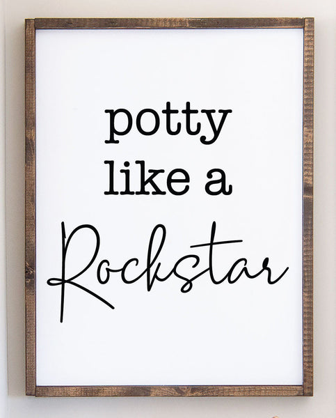 Potty Like a Rockstar, Bathroom Decor, Funny Bathroom Wall Decor, Custom Home Decor, Modern farmhouse