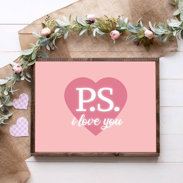PS I Love You, Valentine's Day Wall Decor, Minimalist Home Wall Decor, Valentine's Day, Gifts for Her, Gifts for Him, Valentine's Day Gift